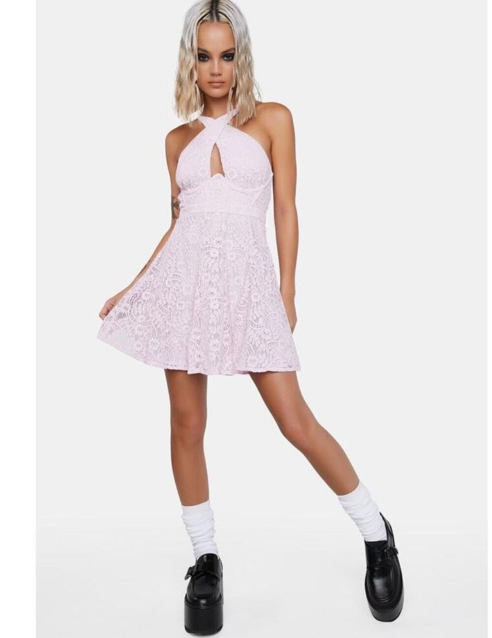 For Love & Lemons Carmela Mini Dress in Purple NWT Size Large